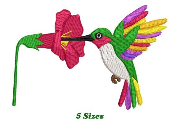 Beautiful Hummingbird: A Charming Embroidery Design for Small Business Merch