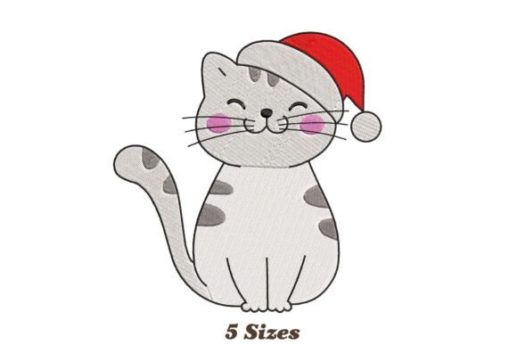 Cute Cat Christmas: A Festive Embroidery Design for Holiday Crafters