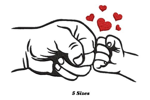 Father and Son Hands: A Heartfelt Embroidery Design for Personalized Gifts
