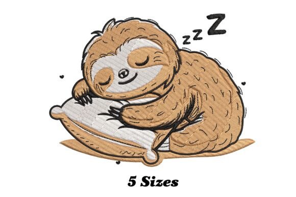 Funny Sleeping Sloth: A Playful Touch for Small Business Embroidery
