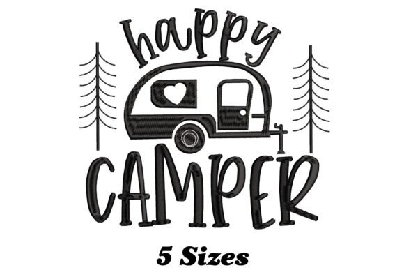 Happy Camper: A Quirky Embroidery Pick for Cozy Apparel