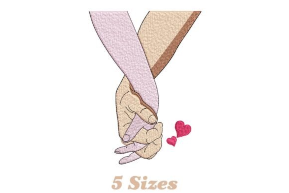 Lovers Interlocking Hands: A Charming Embroidery Design for Personalized Gifts